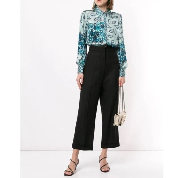 Elie Tahari Printed Silk Button-Down Top - Picture 4 of 8